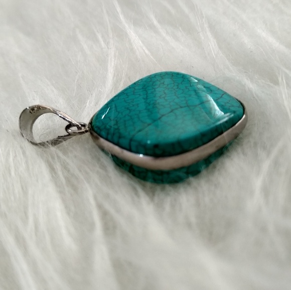 Kingman Turquoise Sterling Silver Pendant - Picture 7 of 12
